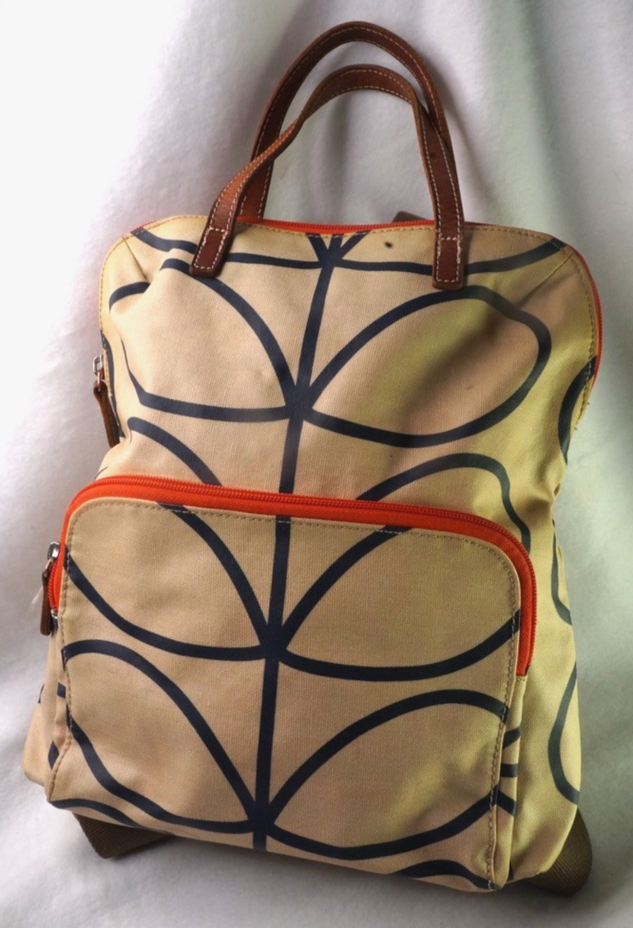 Orla Kiely Wild Rose Stem Small Backpack - Coated Cotton, Floral Design, Unisex